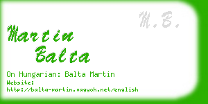 martin balta business card